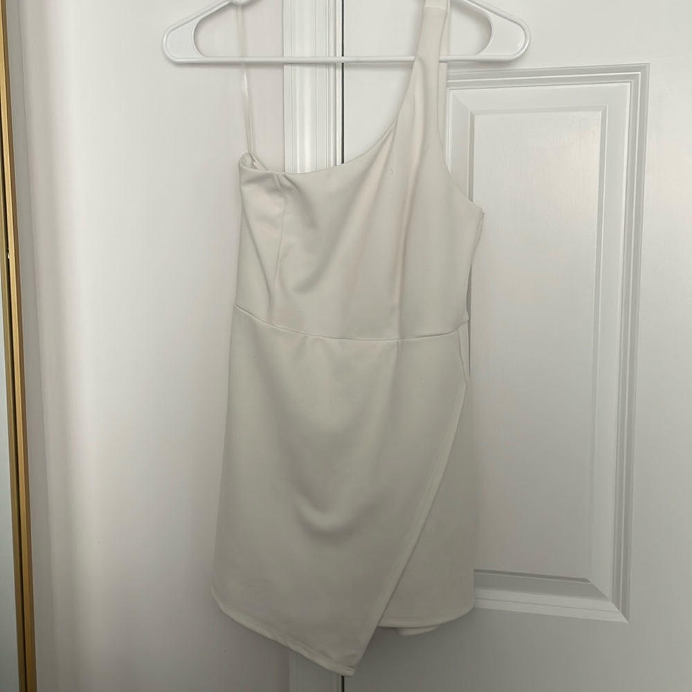 White one shoulder romper size M